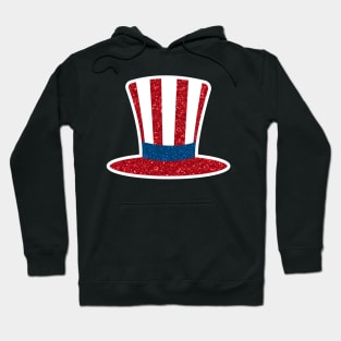 American Flag Top Hat Glitter Hoodie